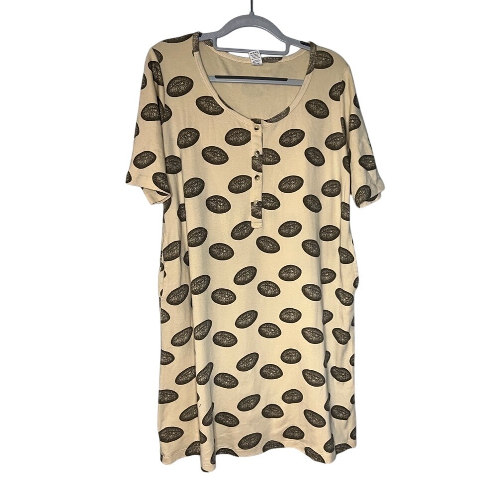 Kate Quinn vintage football print organic cotton nightgown sleep shirt lounge